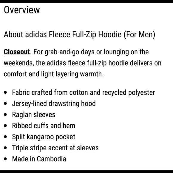 NWT Men’s Fleece Full-Zip Hoodie in Wild Pine - Picture 7 of 7